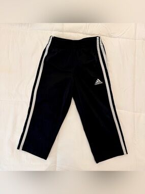 adidas Black Jogger Pants with White Side Stripes